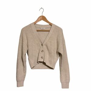 Aritzia Beige Button-Up Cardigan